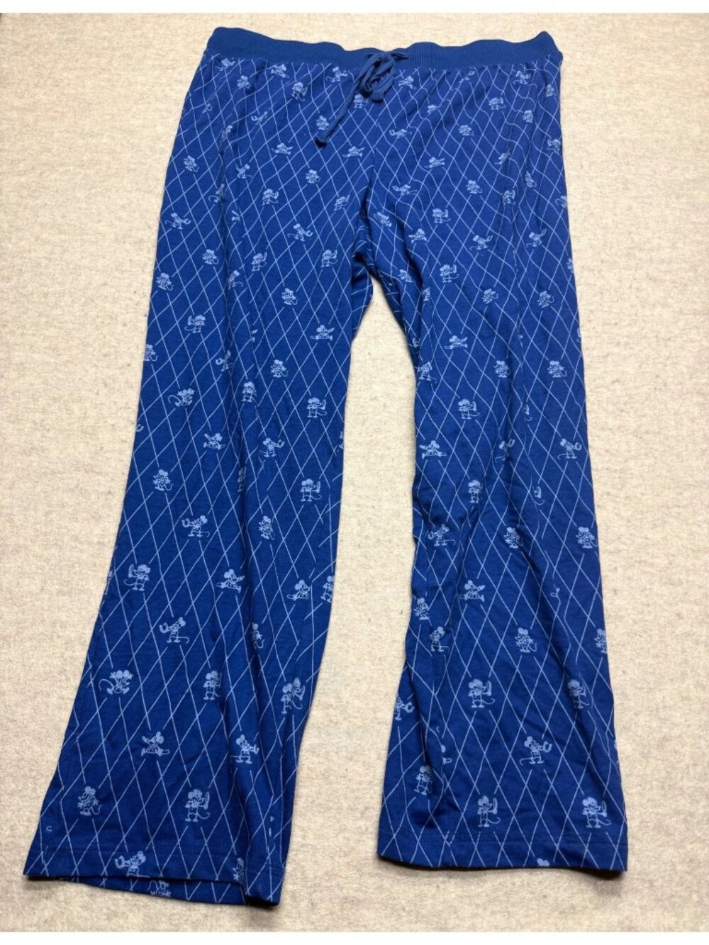 Disney Store Mickey Mouse All Over Print Pull On Blue Pajama Pants Men's 2XL